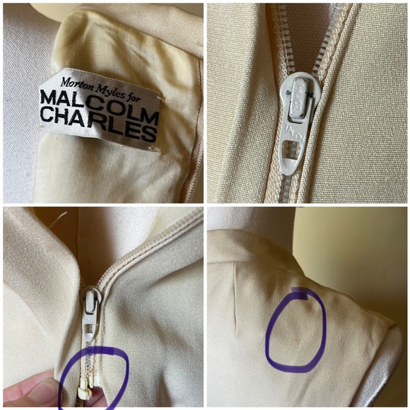 Vintage 1960s Morton Myles for Malcolm Charles Dress Cream &‎ Orange Small - Picture 6 of 9